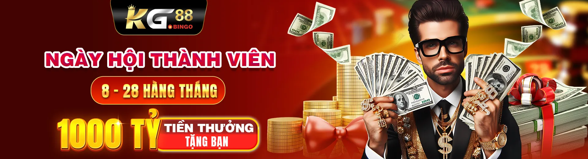 KG88 tặng 1000 tỷ ngày hội thành viên